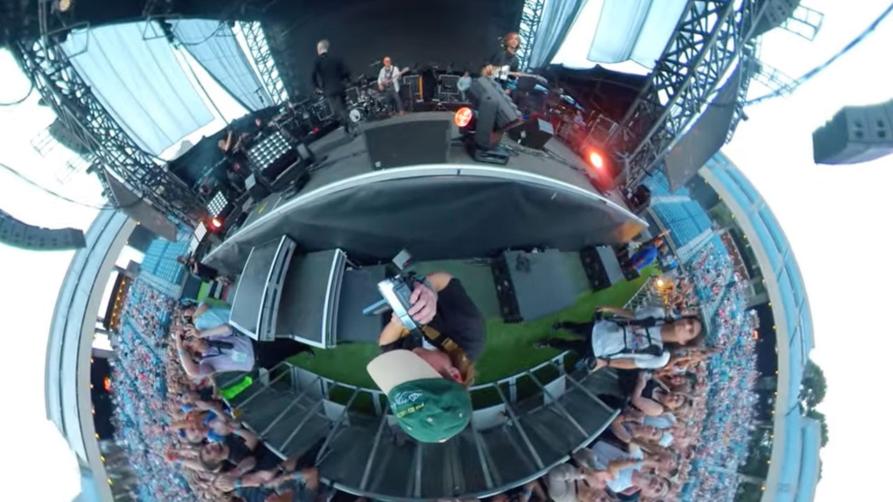 360 camera view of me filming The National on tape.